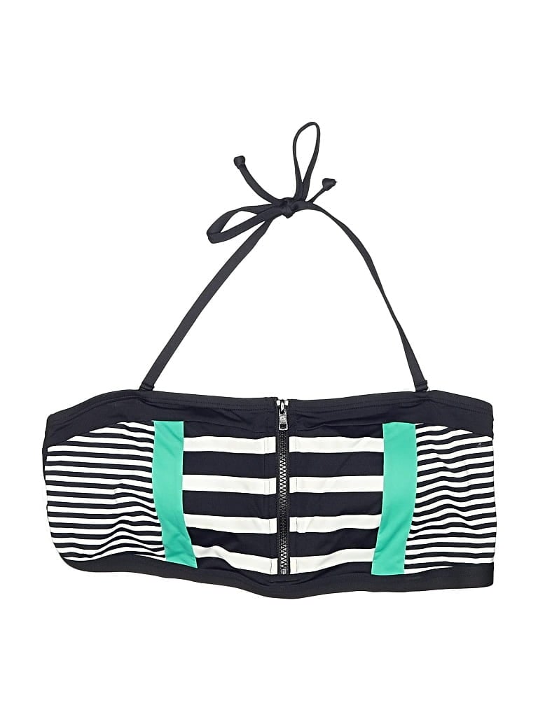 Pre-owned Lascana For Venus Swimsuit Top Black Stripes Pattern Swimwear