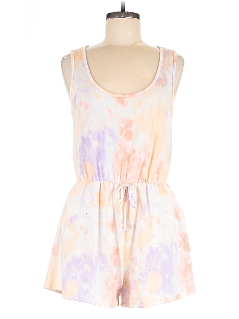 Pre-owned Pink Lily Romper In White