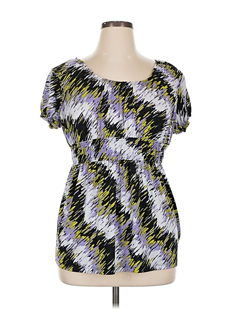 Pre-owned Worthington Short Sleeve Blouse In Purple