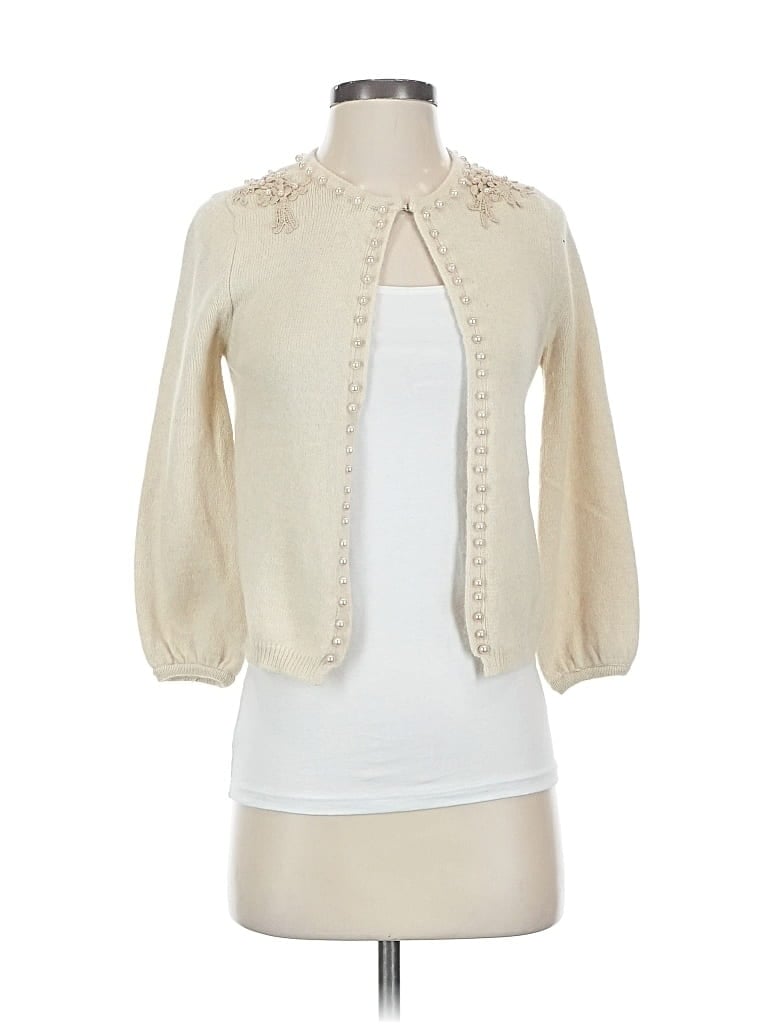 Pre-owned Assorted Brands Cardigan Sweater In White