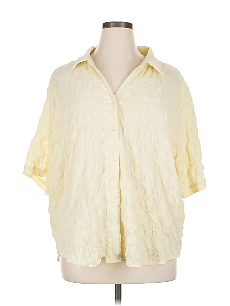 Pre-owned Nordstrom Rack Short Sleeve Blouse In Yellow