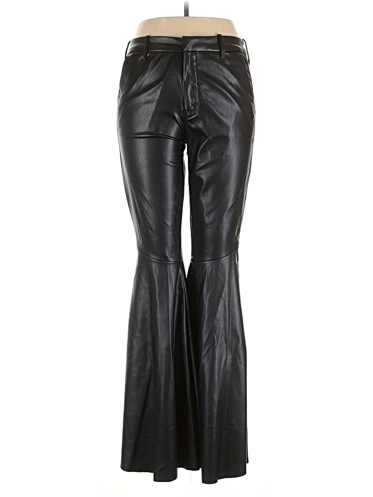 Pre-owned Mother Faux Leather Pants In Black