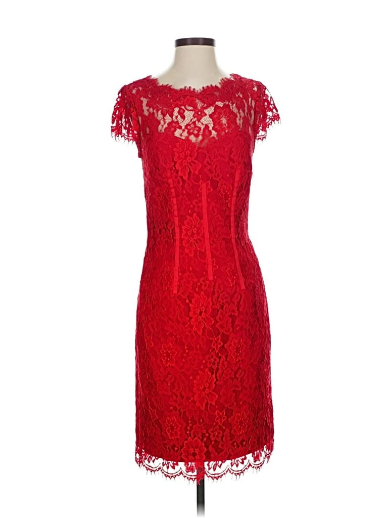 Pre-owned ml Monique Lhuillier Cocktail Dress In Red