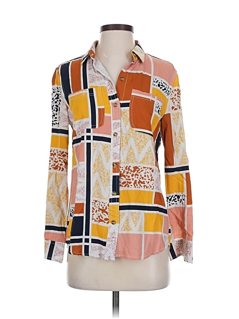 Pre-owned The Odells Long Sleeve Blouse In Orange