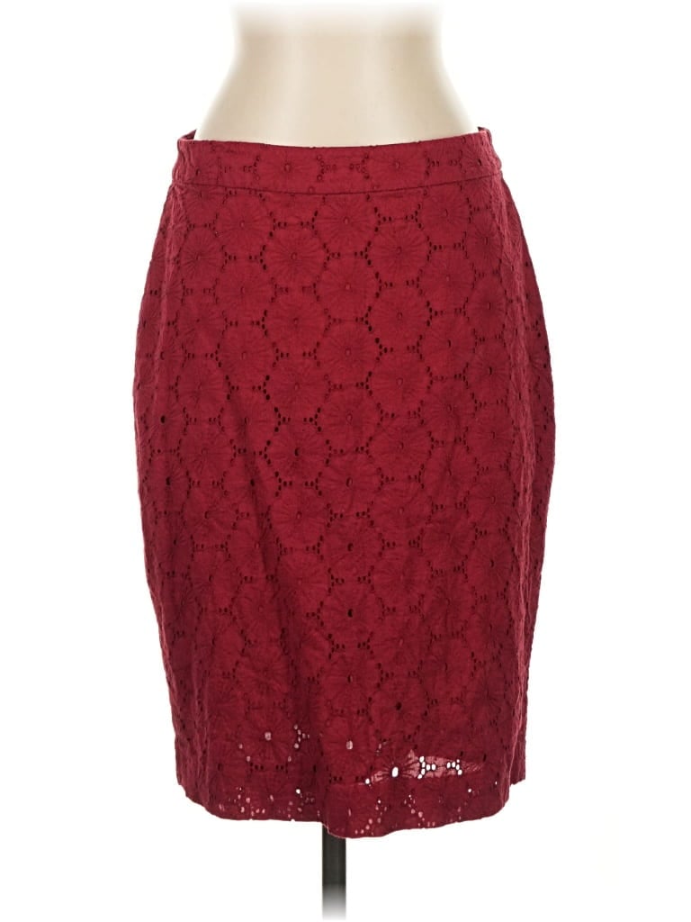 Pre-owned J.crew Factory Store Formal Skirt In Burgundy