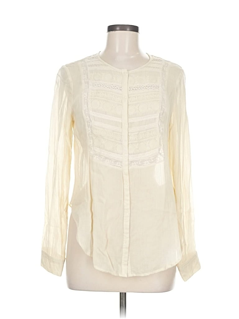 Pre-owned Kimchi Blue Long Sleeve Blouse In White