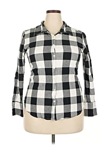 Norma Kamali 3/4 Sleeve Button-Down Shirt (view 1)