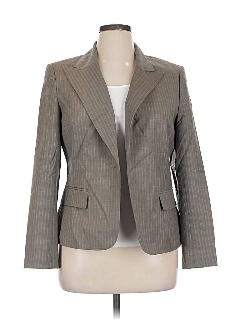 Pre-owned Anne Klein Wool Blazer Jacket In Gray