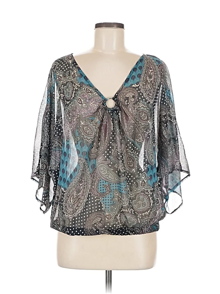 Pre-owned Westport 3/4 Sleeve Blouse In Blue