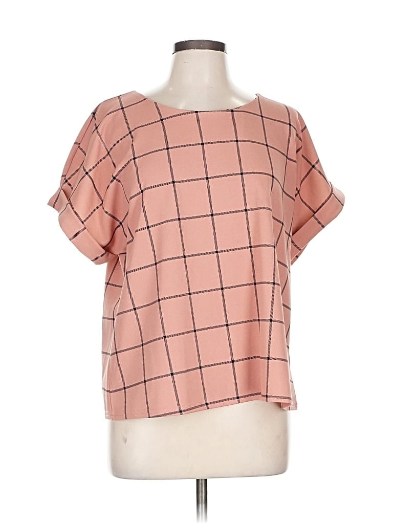 Pre-owned Melloday Short Sleeve Blouse In Pink