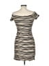 Brat Star Stripes Ivory Tan Cocktail Dress Size L - photo 2