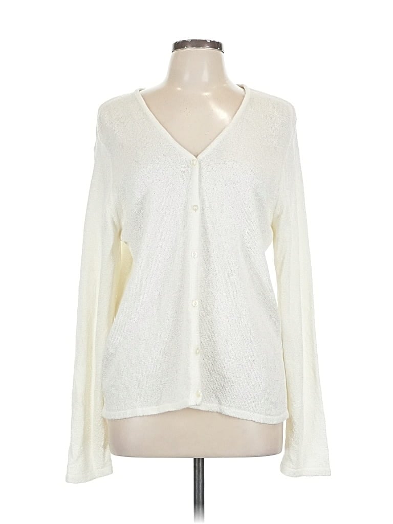 Pre-owned Jm Collection Cardigan Sweater In White