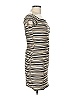 Brat Star Stripes Ivory Tan Cocktail Dress Size L - photo 4