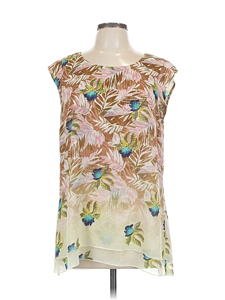 Pre-owned Cabi Sleeveless Blouse In White