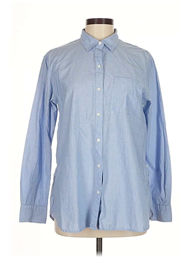 Pre-owned Gap Long Sleeve Button Down Shirt In Blue