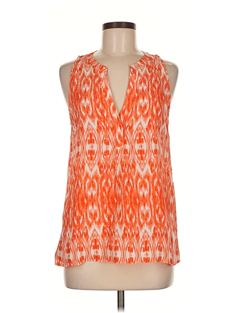 Pre-owned Joie Sleeveless Silk Top Orange Halter Neckline Tops