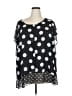 Lane Bryant 100% Polyester Polka Dots Black Short Sleeve Blouse Size 22 - 24 Plus - photo 1
