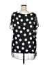 Lane Bryant 100% Polyester Polka Dots Black Short Sleeve Blouse Size 22 - 24 Plus - photo 2