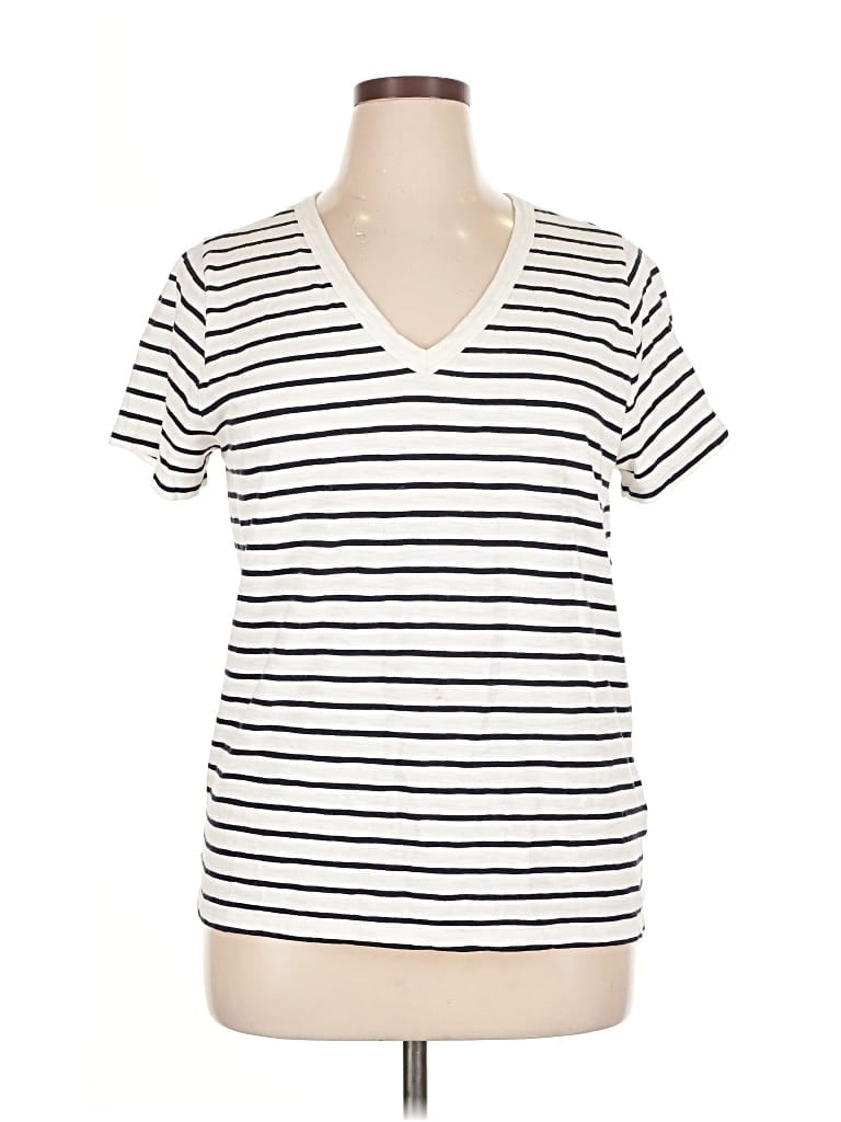 Pre-owned J.crew Factory Store Short Sleeve T-shirt In White