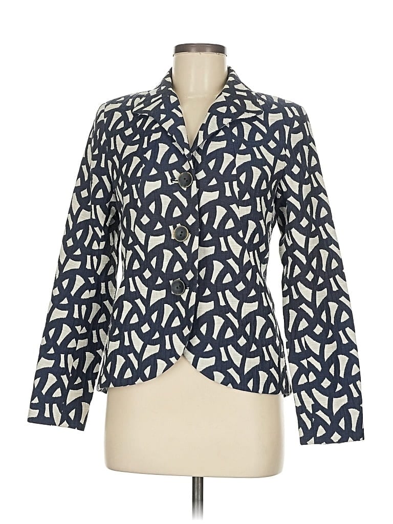 Pre-owned Lafayette 148 Blazer Jacket In Blue