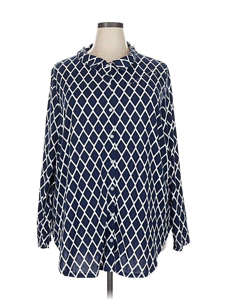 Pre-owned Lularoe 3/4 Sleeve Blouse In Blue