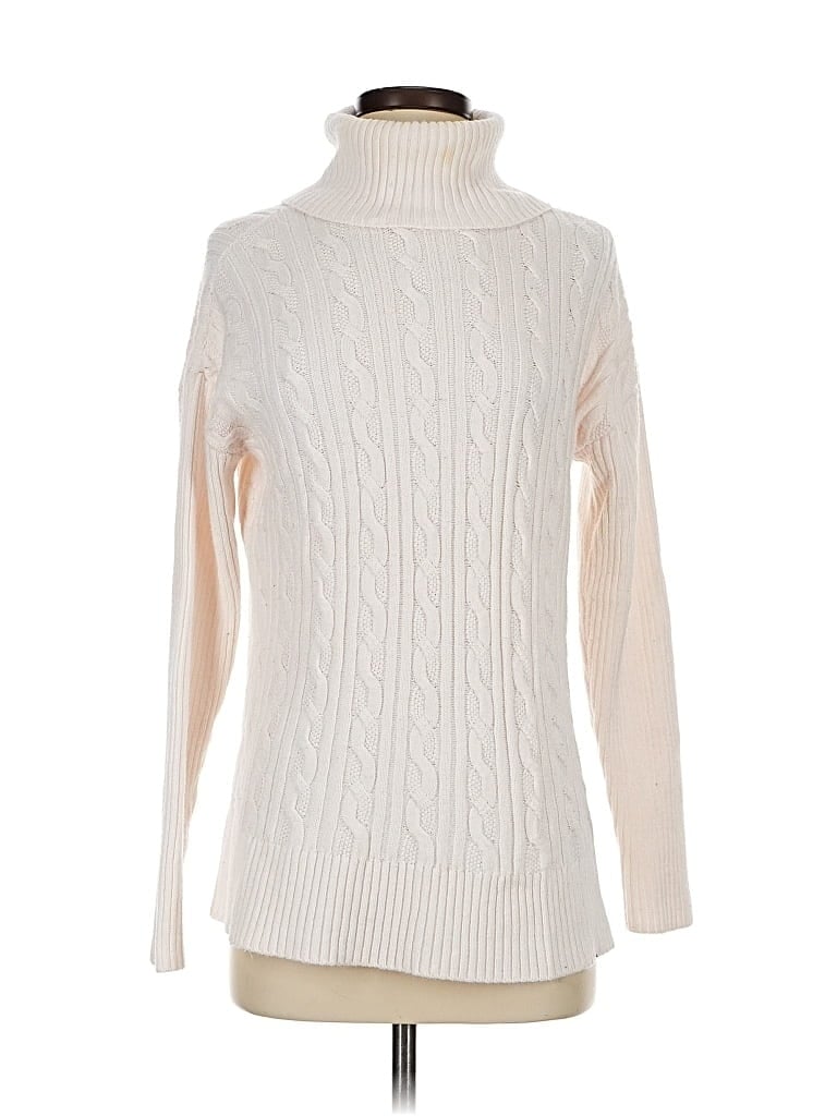 Pre-owned Talbots Turtleneck Sweater In White