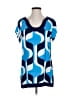TINA Stephens 100% Rayon Blue Short Sleeve Blouse Size XS - photo 1