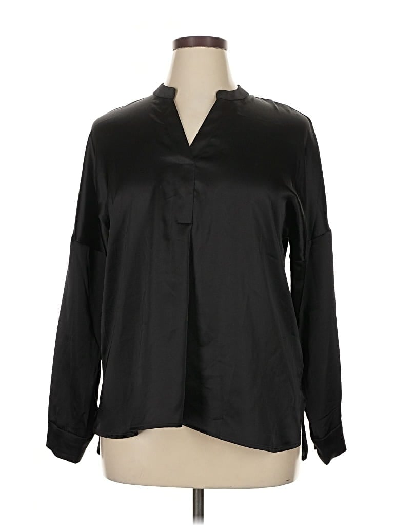 Pre-owned Nicole Miller Long Sleeve Blouse In Black