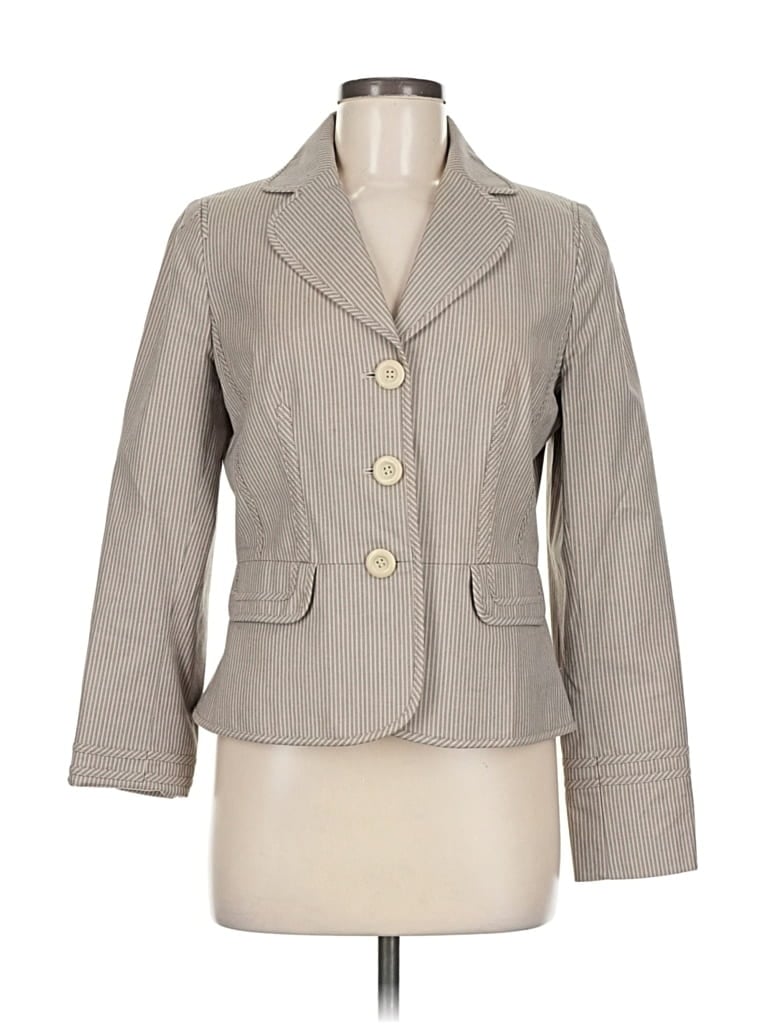 Pre-owned Ann Taylor Loft Blazer Jacket In Gray