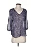 Octavia 100% Polyester Purple 3/4 Sleeve Blouse Size S - photo 1