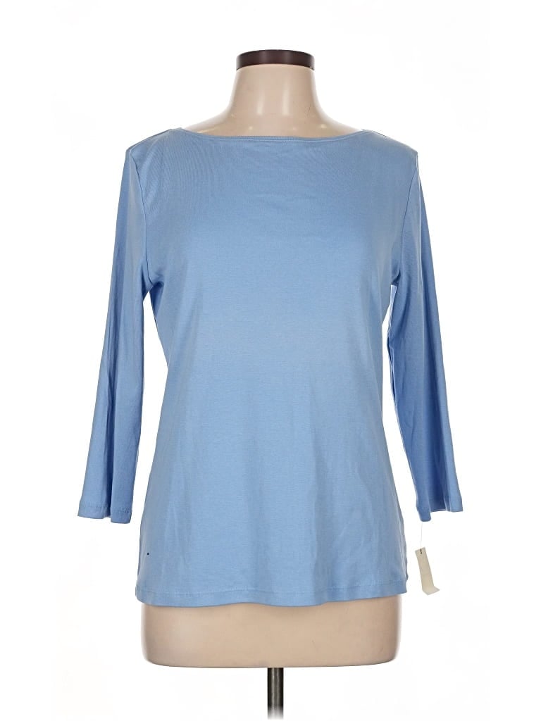 Pre-owned Talbots 3/4 Sleeve T-shirt In Blue
