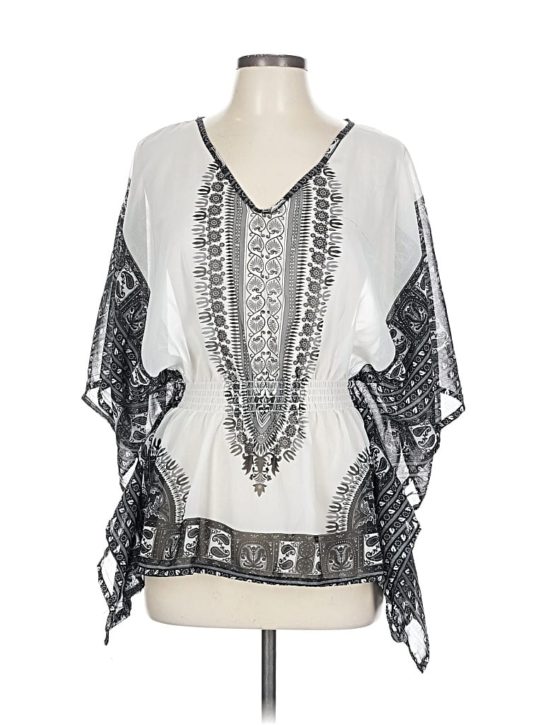 Pre-owned Tangerine 3/4 Sleeve Blouse In White