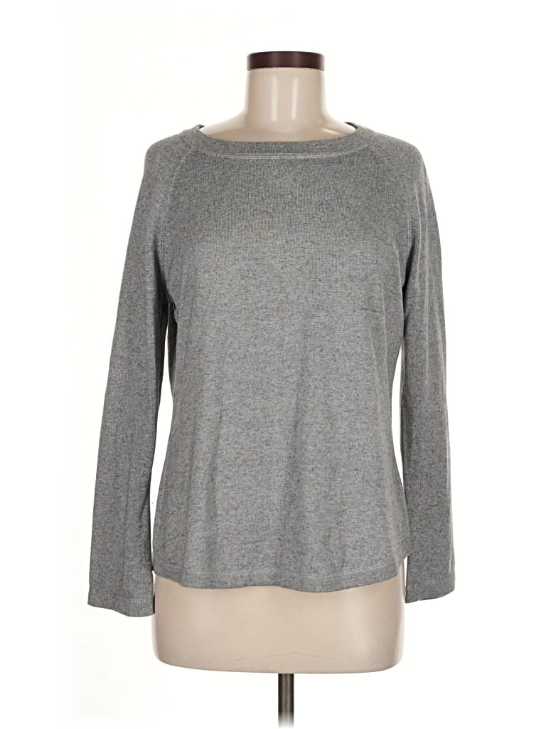 Pre-owned Neiman Marcus Silk Pullover Sweater In Gray
