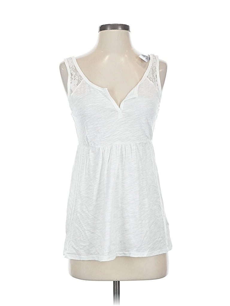Pre-owned Express Tank Top White Plunge Neckline Tops