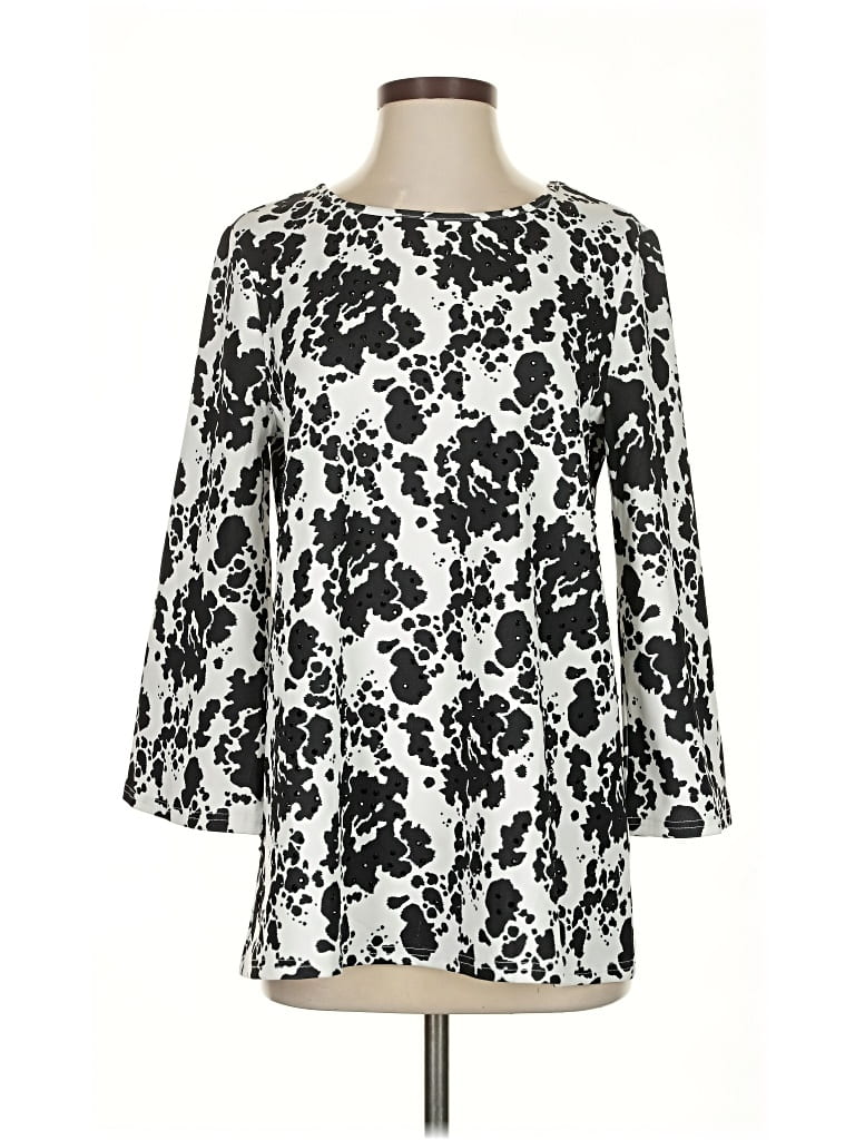 Pre-owned Investments 3/4 Sleeve Blouse In Black