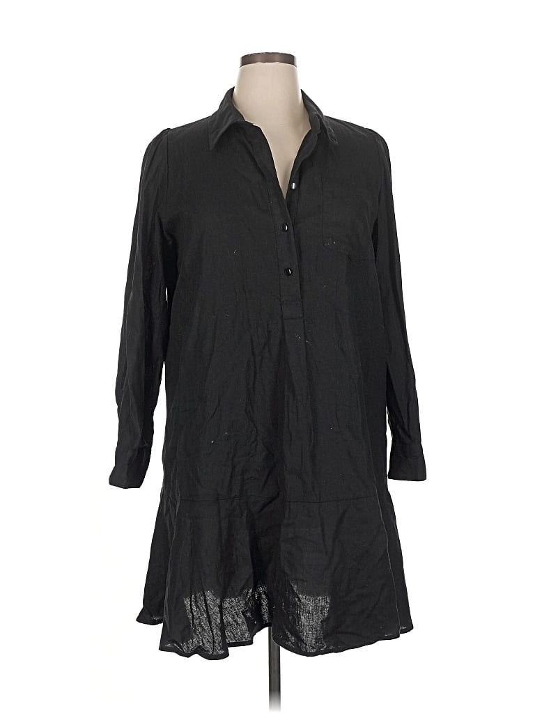 Pre-owned Cynthia Rowley Tjx 3/4 Sleeve Button Down Shirt In Black
