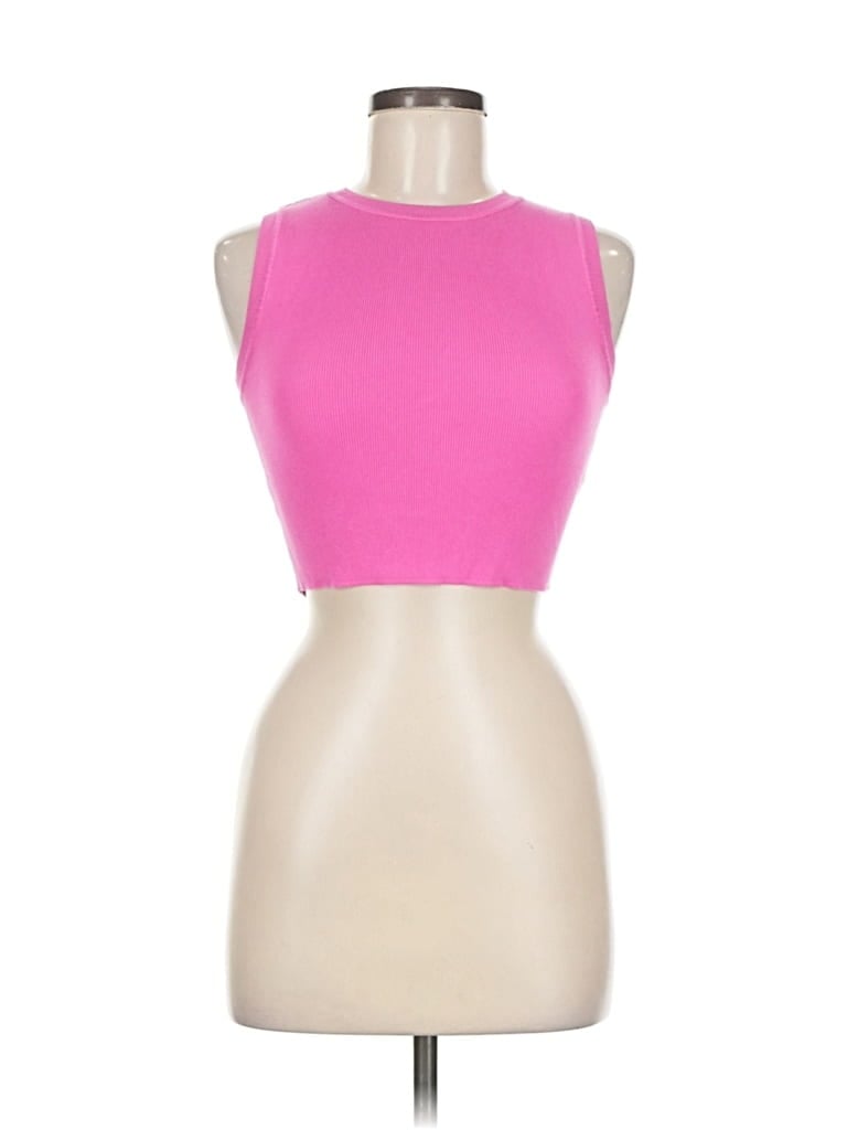Pre-owned Zara Tank Top Pink Halter Neckline Tops