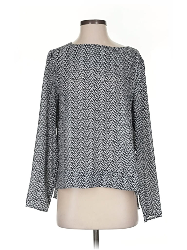 Pre-owned Eva Longoria Long Sleeve Blouse In Gray
