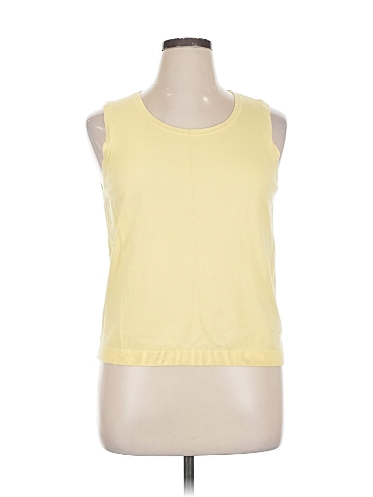Pre-owned Talbots Outlet Sleeveless Top Yellow Scoop Neck Tops