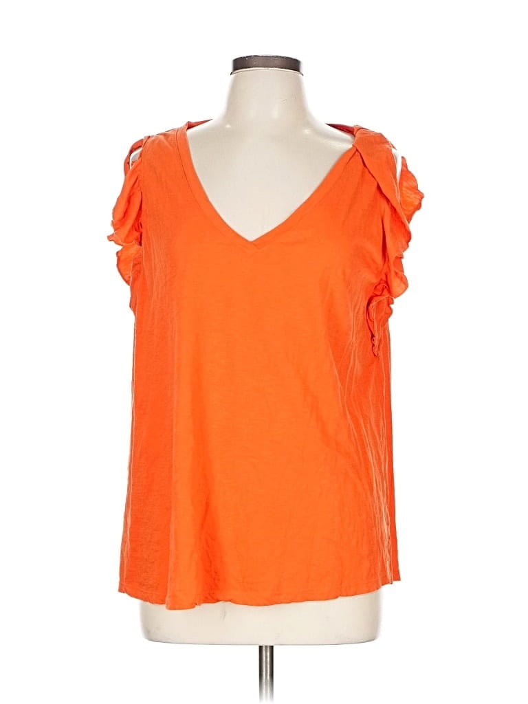 Pre-owned Sundance Short Sleeve Blouse In Orange