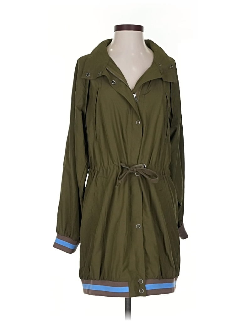 Pre-owned Free People Trenchcoat In Green