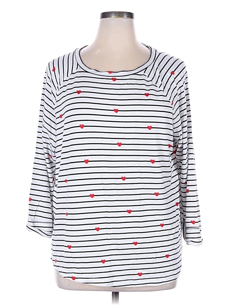 Pre-owned Chelsea & Theodore 3/4 Sleeve T-shirt In White