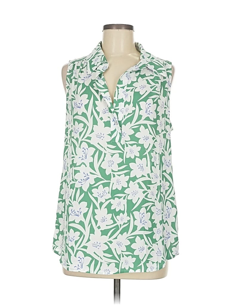 Pre-owned Cabi Sleeveless Blouse In Green