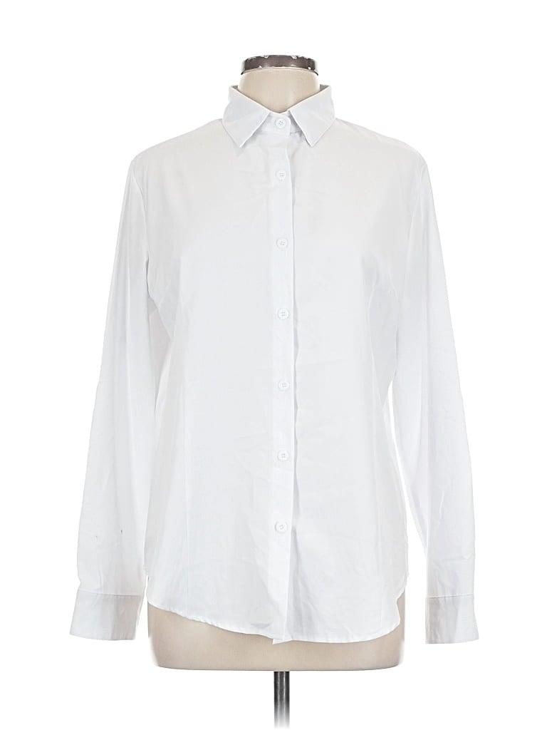 Pre-owned Assorted Brands Long Sleeve Button Down Shirt In White
