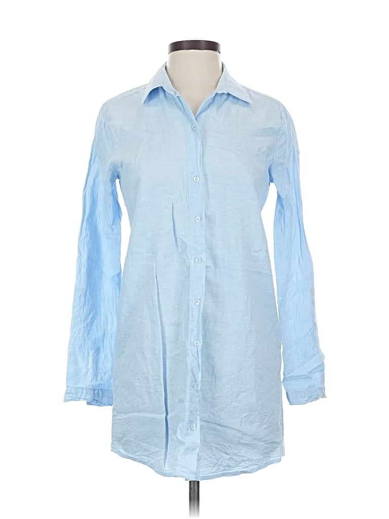 Pre-owned Saks Fifth Avenue Long Sleeve Button Down Shirt In Blue