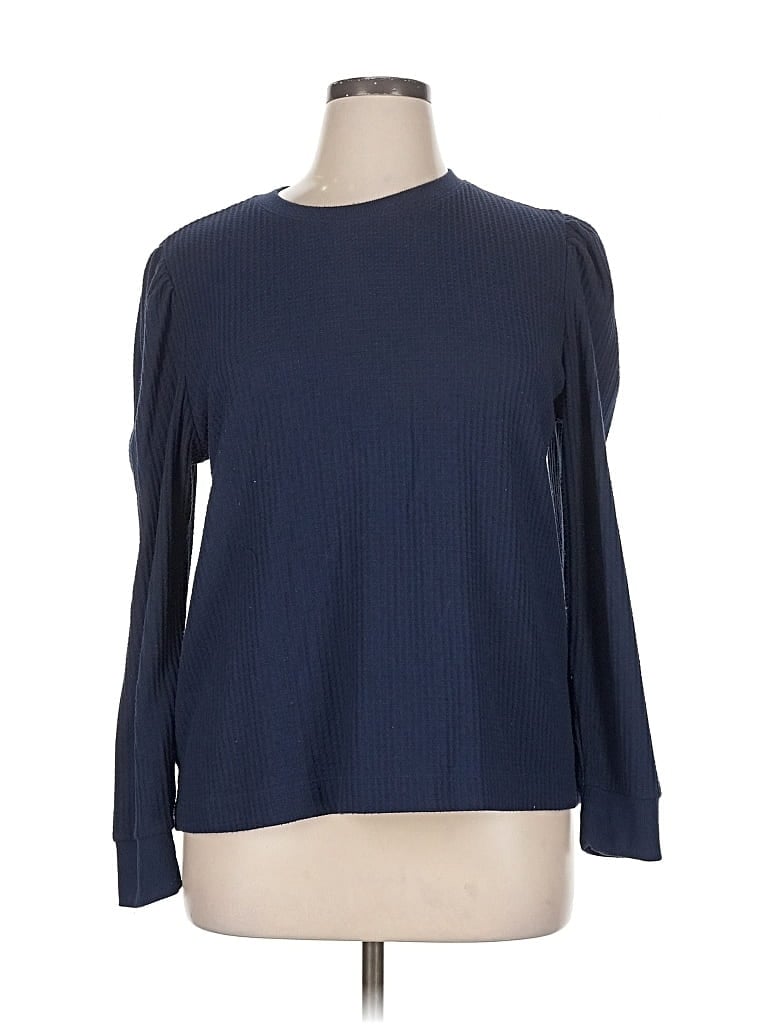 Pre-owned Ann Taylor Loft 3/4 Sleeve T-shirt In Blue
