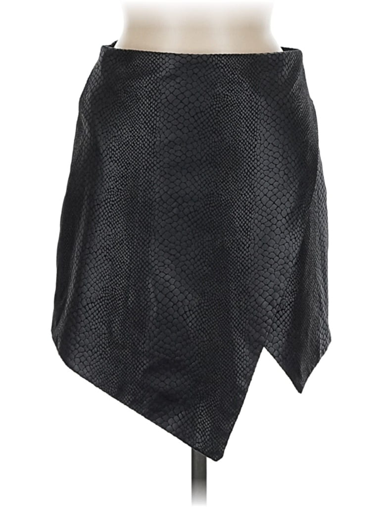 Pre-owned Olivaceous Faux Leather Skirt In Black