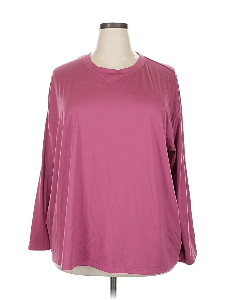 Pre-owned Livi 3/4 Sleeve T-shirt In Burgundy