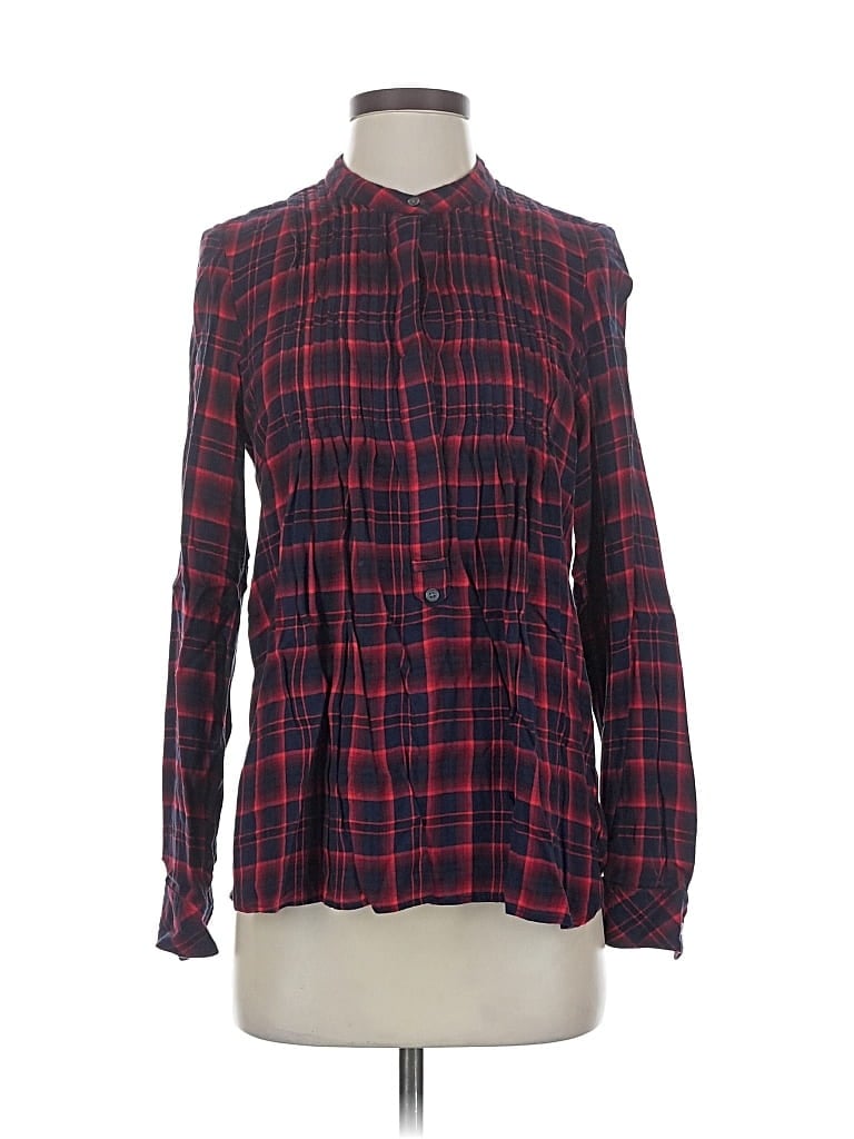 Pre-owned Gap Long Sleeve Blouse In Red