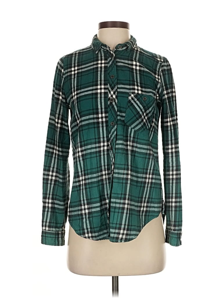 Pre-owned Bdg Long Sleeve Button Down Shirt In Green